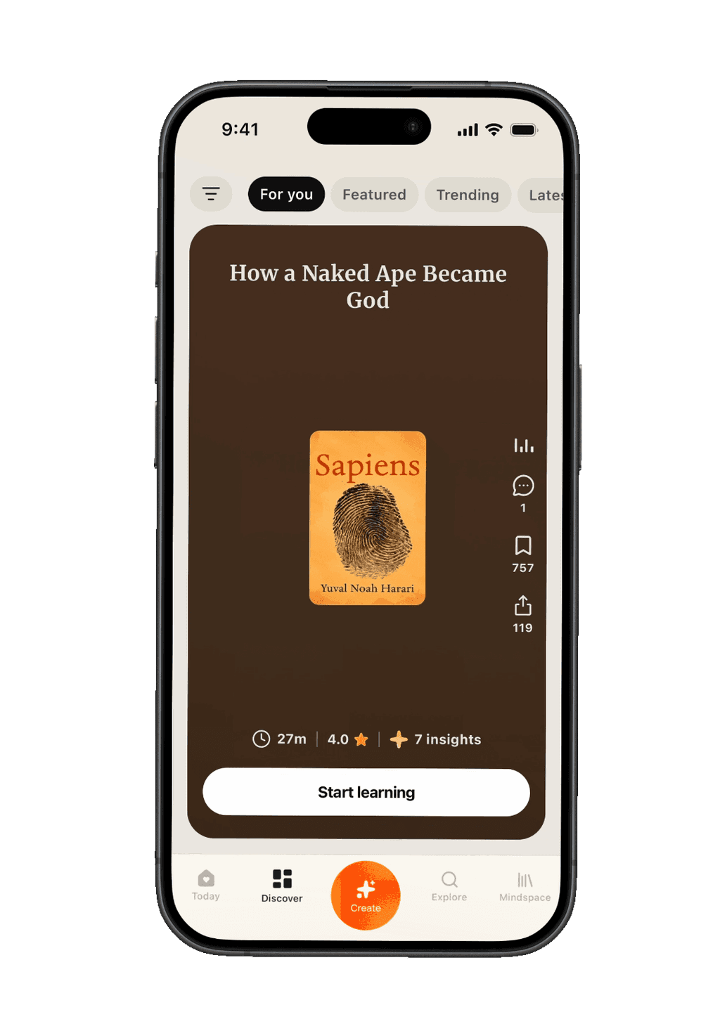 BeFreed personalized lesson on a phone